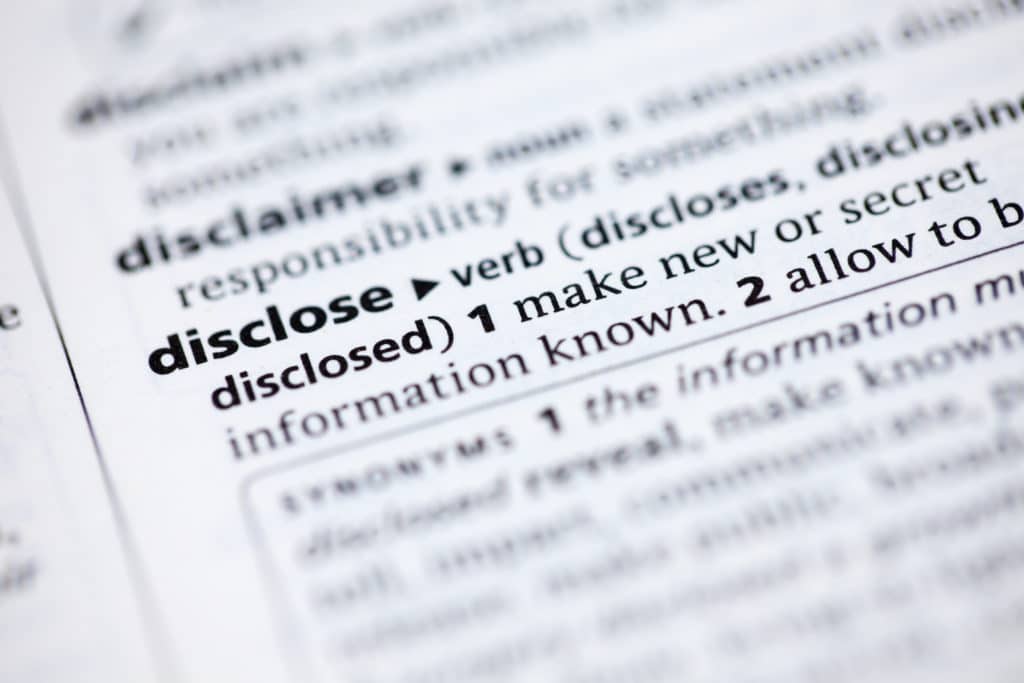 This image provides the definition of disclosure that is very helpful in understanding seller's disclosures