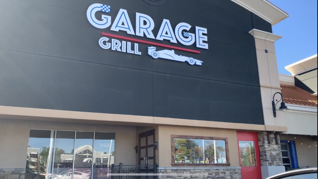 to show the exterior view of Garage grill in draper utah from parking lot